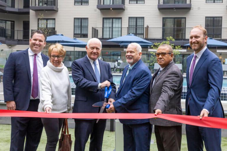 The Wyldes Ribbon Cutting Ceremony Harrison NJ Riverbend District Grand Opening Ceremony Luxury Residential Apartment Construction Advance Realty 正规赌搏十大手机版下载